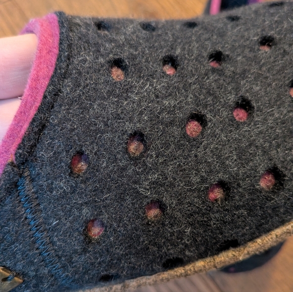 Haflinger Grizzly Holly Wool Clogs Grey Purple Size 39 (8) - Picture 4 of 14